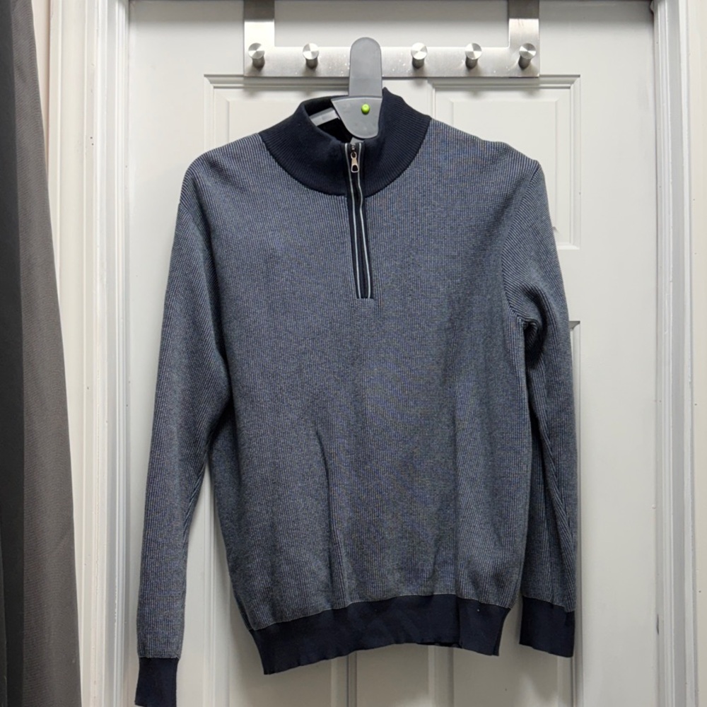 Riviera Men's Heathered Gray Zip-Up Sweater